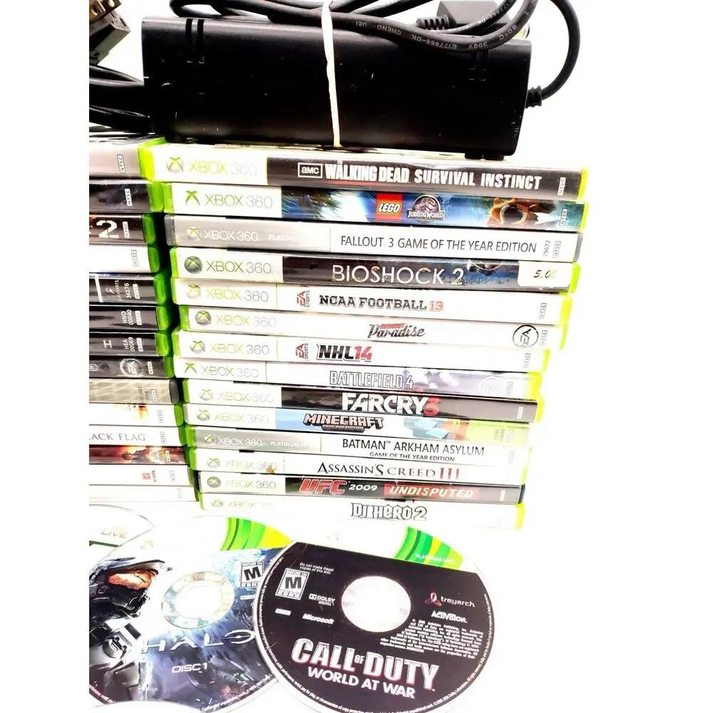 Microsoft Xbox 360 S Console - Black (1439) 250GB Drive & 34 Games SYSTEM WORKS